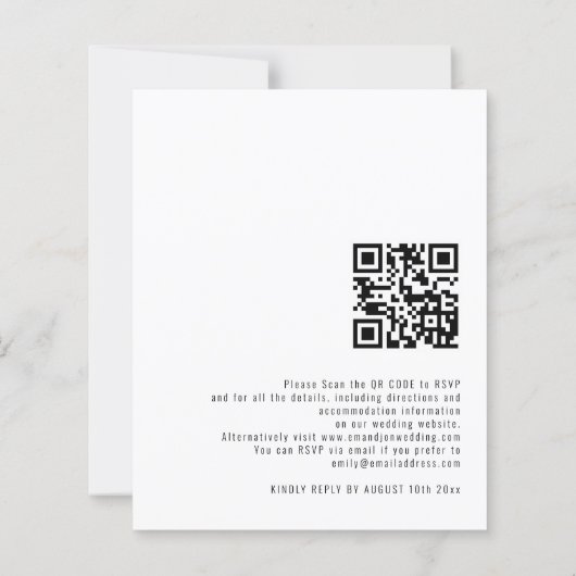 BUDGET Elegant Calligraphy QR Code Wedding Invite (Achterkant)