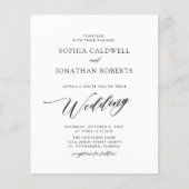 Budget Elegant Calligraphy Wedding Invitation (Voorkant)