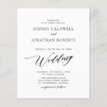 Budget Elegant Calligraphy Wedding Invitation