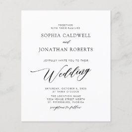 Budget Elegant Calligraphy Wedding Invitation