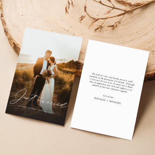 Budget Elegant calligraphy Wedding Photo Elopement Aankondiging