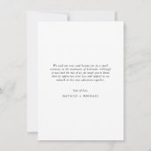 Budget Elegant calligraphy Wedding Photo Elopement Aankondiging (Achterkant)