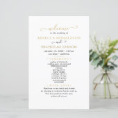 Budget Elegant Calligraphy Wedding Programme (Staand voorkant)