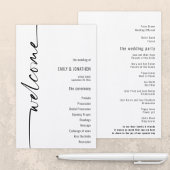 BUDGET Elegant Calligraphy Wedding Programme