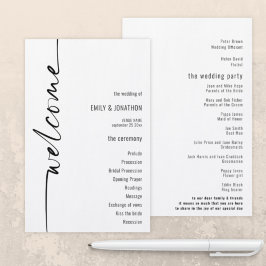 BUDGET Elegant Calligraphy Wedding Programme