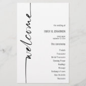 BUDGET Elegant Calligraphy Wedding Programme (Voorkant)