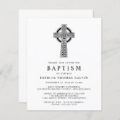 Budget Elegant Celtic Cross Baptism Uitnodiging (Voorkant / Achterkant)