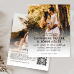 Budget Elegant Chic 2 Photo Wedding Invitation<br><div class="desc">Budget Moderne Elegant 2 Foto alles in één bruiloft Uitnodiging RSVP QR Details Kaart</div>