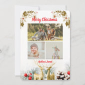 Budget Elegant Christmas 3 Photo Holiday Card 2025 Feestdagenkaart (Voorkant)