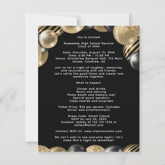 Budget Elegant Class Reunion Black Gold Evenemente (Achterkant)