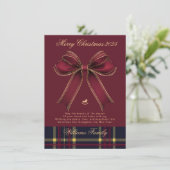 Budget Elegant Classic Plaid What A Year Photo Feestdagenkaart (Staand voorkant)