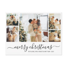 Budget Elegant Collage Kerstfeestdag Briefkaart