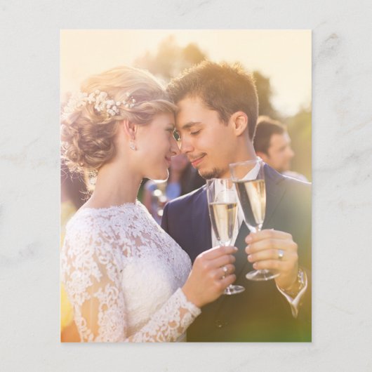 BUDGET Elegant Crane Photo Weddenschap Dank je (Achterkant)