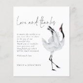 BUDGET Elegant Crane Photo Weddenschap Dank je (Voorkant)