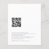 Budget Elegant Crane QR Code Weduwen Uitnodiging (Achterkant)
