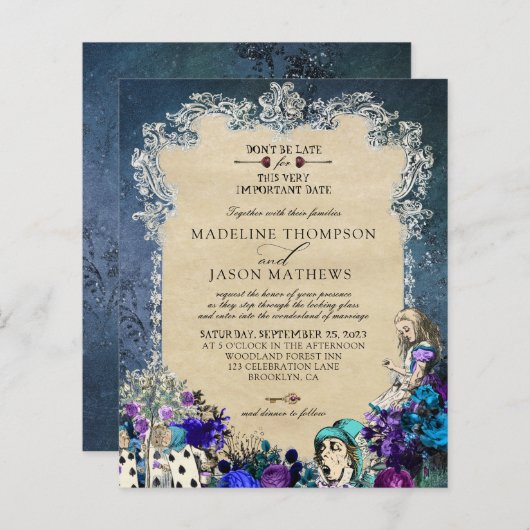 Budget Elegant Dark Alice in Wonderland Bruiloft (Voorkant / Achterkant)