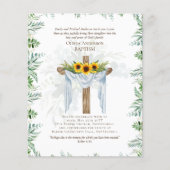 BUDGET ELEGANT DOOP UITNODIGING Groene decor Zonne (Voorkant)