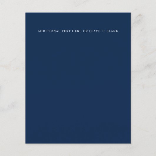 BUDGET Elegant Double Border Monogram Navy Weddens (Achterkant)