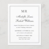 BUDGET Elegant Double Border Monogram Weddenschap (Voorkant)