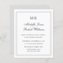 BUDGET Elegant Double Border Monogram Weddenschap