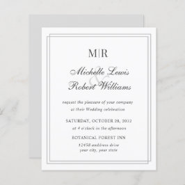 BUDGET Elegant Double Border Monogram Weddenschap