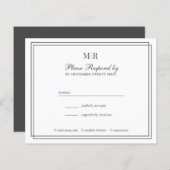 BUDGET Elegant Double Border Monogram Weddenschap  (Voorkant / Achterkant)
