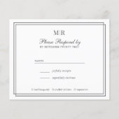 BUDGET Elegant Double Border Monogram Weddenschap  (Voorkant)