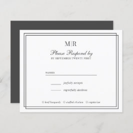 BUDGET Elegant Double Border Monogram Weddenschap 