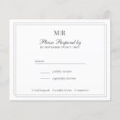 BUDGET Elegant Double Border Monogram Weddenschap (Voorkant)