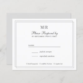 BUDGET Elegant Double Border Monogram Weddenschap 