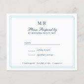 BUDGET Elegant Double Border Monogram Weddenschap  (Voorkant)