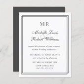 BUDGET Elegant Double Border Monogram Weddenschap (Voorkant / Achterkant)
