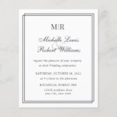 BUDGET Elegant Double Border Monogram Weddenschap (Voorkant)