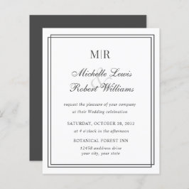 BUDGET Elegant Double Border Monogram Weddenschap