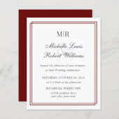 BUDGET Elegant Double Border Monogram Weddenschap (Voorkant / Achterkant)