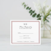 BUDGET Elegant Double Border Monogram Weddenschap (Staand voorkant)