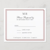 BUDGET Elegant Double Border Monogram Weddenschap (Voorkant)