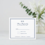 BUDGET Elegant Double Border Monogram Weddenschap (Staand voorkant)