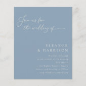 Budget Elegant Dusty Blauw Script Bruiloft Uitnodi (Voorkant)