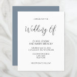 Budget Elegant Dusty Blue White Wedding Invitation<br><div class="desc">Budget Elegant Dusty Blue White Wedding Invitation. Voeg je eigen namen en huwelijksgegevens eenvoudig toe.</div>