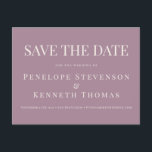 Budget Elegant Dusty Paars sparen de datum Briefkaart<br><div class="desc">Budget Classic Elegant Dusty Paars Typography Wedding Save the Date Briefkaart</div>