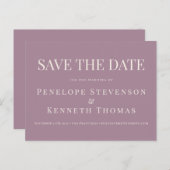 Budget Elegant Dusty Paars sparen de datum Briefkaart (Voorkant / Achterkant)
