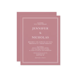 Budget Elegant Dusty Roos Pink Wedding Invite