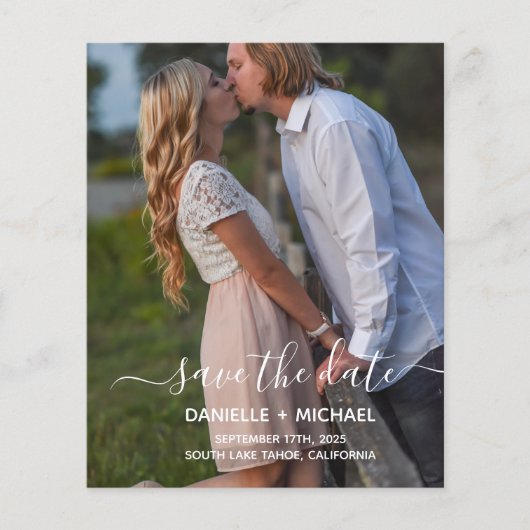 Budget Elegant Eenvoudig Save the Date met Foto Flyer (Voorkant)