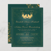 Budget Elegant Emerald Green Gold Wedding (Voorkant / Achterkant)