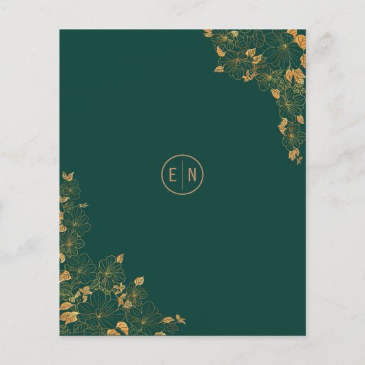 Budget Elegant Emerald Green Gold Wedding (Achterkant)