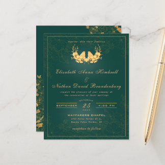 Budget Elegant Emerald Green Gold Wedding