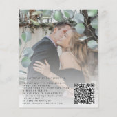 Budget elegant eucalyptus foto bruiloft uitnodigin (Achterkant)