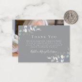 BUDGET Elegant Eucalyptus Foto Funeral Hartelijk d Notitiekaartje (Voorkant / Achterkant in situ)