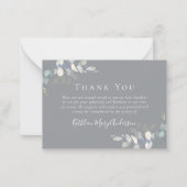 BUDGET Elegant Eucalyptus Foto Funeral Hartelijk d Notitiekaartje (Voorkant)